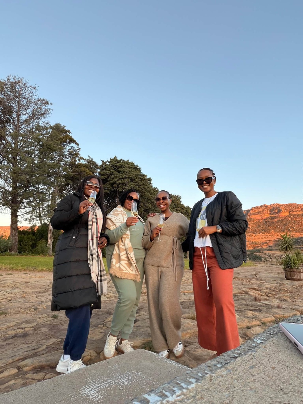 Friends at golden hour