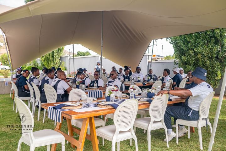 An outdoor corporate gathering